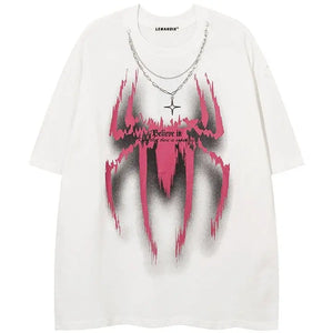 Sneakerhill® Street Style T-shirt Spider Print - sneakerhillcom