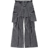 Sneakerhill® Street Style Washed Layer Pleated Cargo Pants - sneakerhillcom