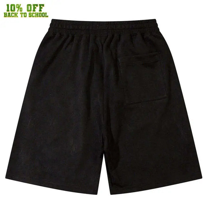 Sneakerhill® Suede Shorts Embroider Thorns Wings - sneakerhillcom