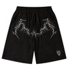 Sneakerhill® Suede Shorts Embroider Thorns Wings - sneakerhillcom