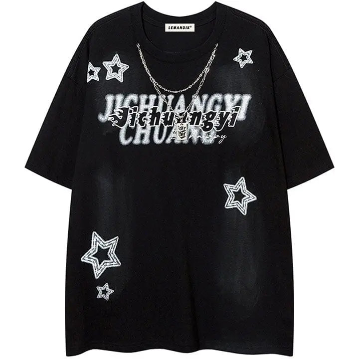 Sneakerhill® Summer Graphic T-shirt Star Print - sneakerhillcom