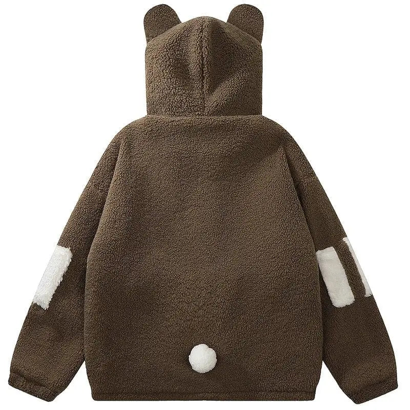 Sneakerhill® Teddy Hooded Jacket Bear Ears - sneakerhillcom