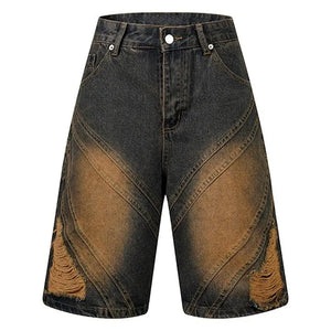 Sneakerhill® Trendy Distressed Washed Denim Shorts - sneakerhillcom