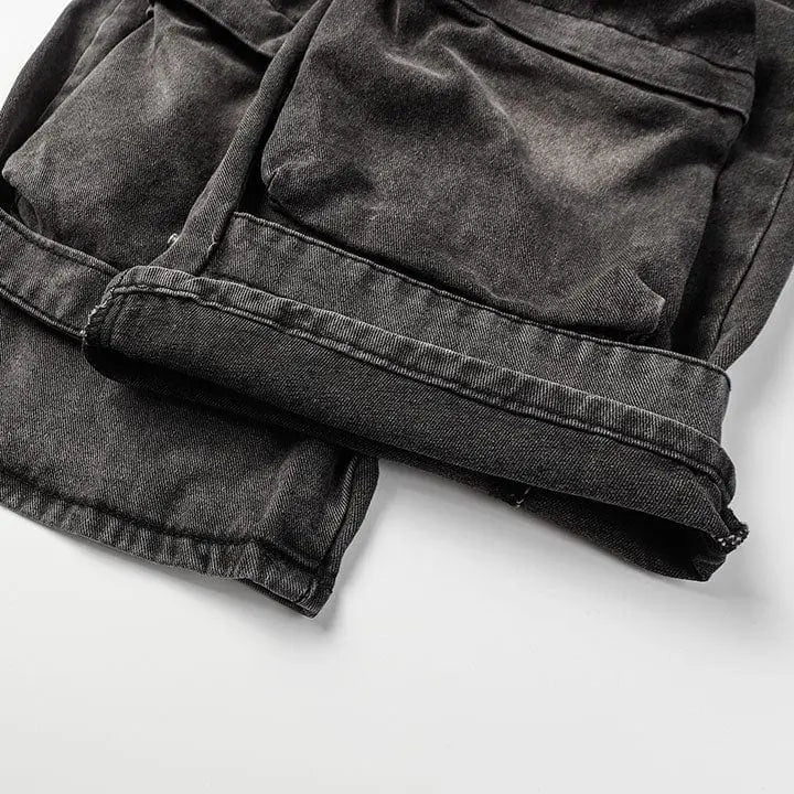 Sneakerhill® Unique Utility Cargo Jeans Multiple Pockets - sneakerhillcom