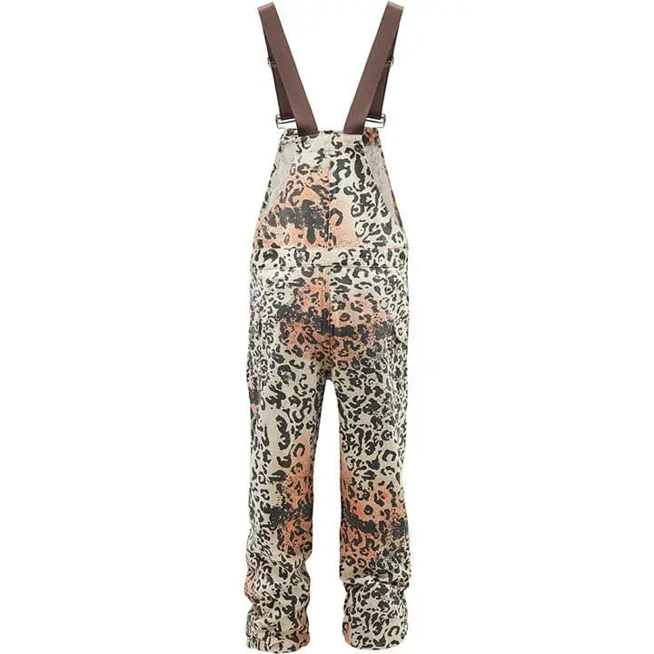 Sneakerhill® Unisex Apricot Leopard Print Overalls - sneakerhillcom