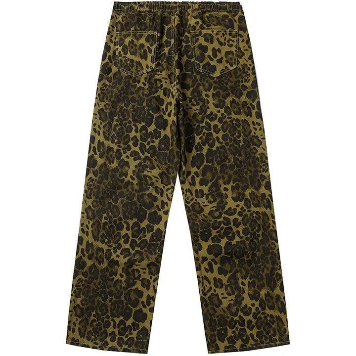 Sneakerhill® Unisex Drawstring Waist Pants Cheetah - sneakerhillcom