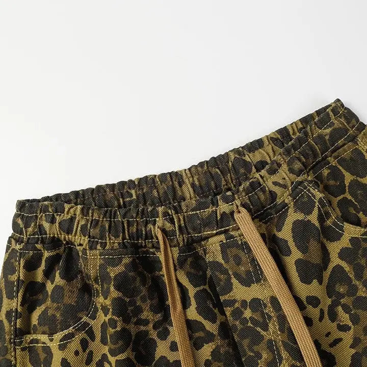 Sneakerhill® Unisex Drawstring Waist Pants Cheetah - sneakerhillcom