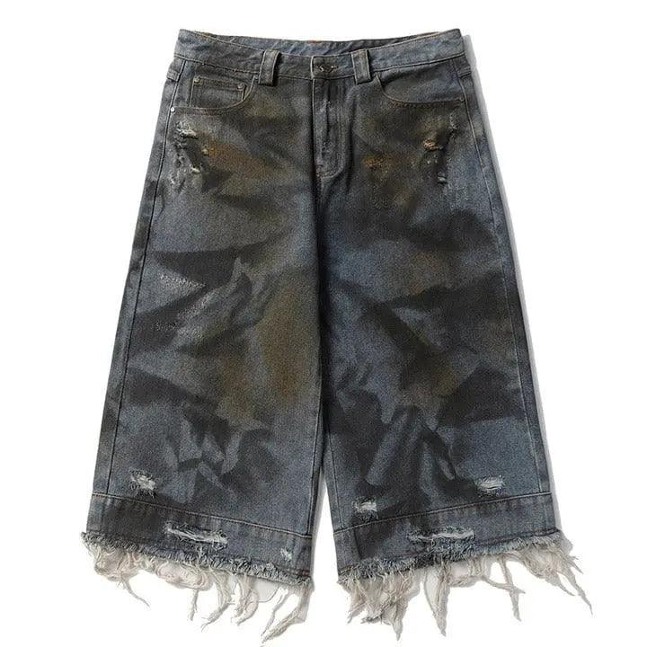 Sneakerhill® Vintage Ripped Frayed Denim Shorts - sneakerhillcom