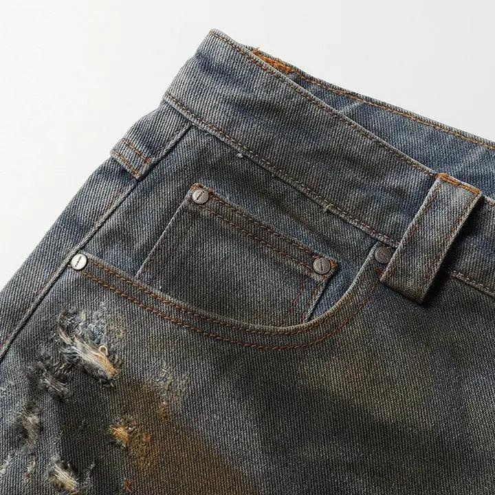 Sneakerhill® Vintage Ripped Frayed Denim Shorts - sneakerhillcom