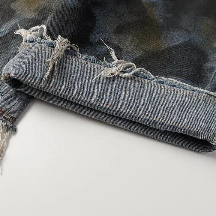 Sneakerhill® Vintage Ripped Frayed Denim Shorts - sneakerhillcom