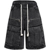 Sneakerhill® Washed Cargo Shorts Multiple Pockets - sneakerhillcom