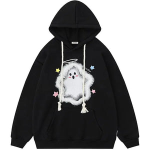 Sneakerhill® Winter Pullover Hoodie Flocked Ghost - sneakerhillcom