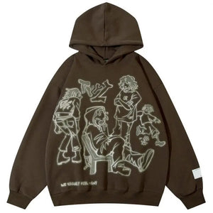 Sneakerhill® Y2K Cartoon Graphic Hoodie - sneakerhillcom