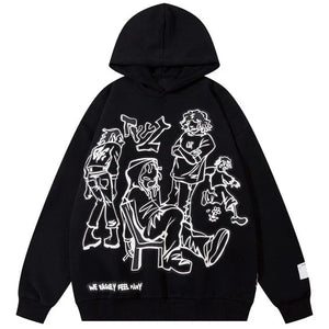 Sneakerhill® Y2K Cartoon Graphic Hoodie - sneakerhillcom