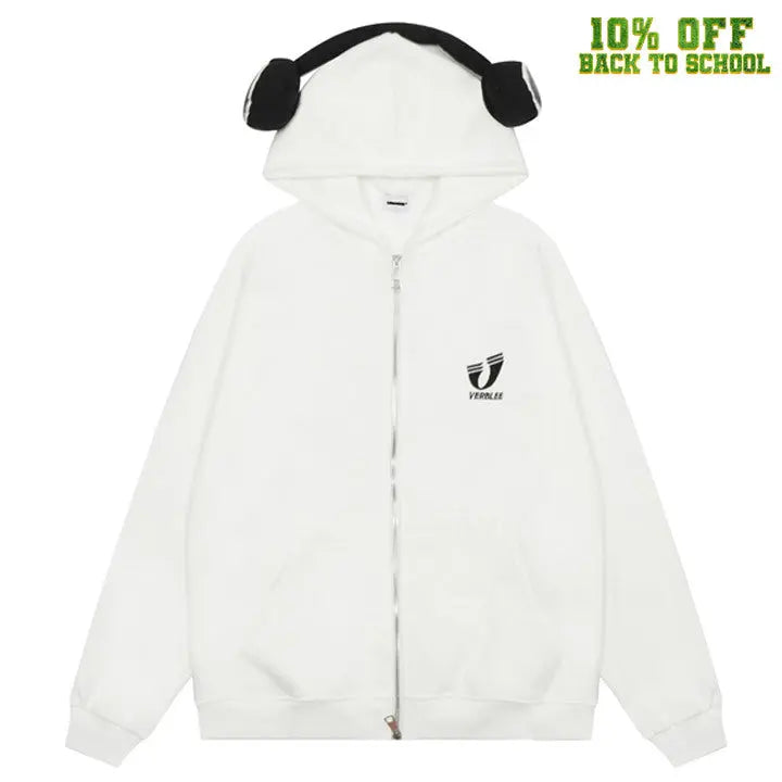 Sneakerhill® Zip Up Hoodie Detachable Headphones - sneakerhillcom