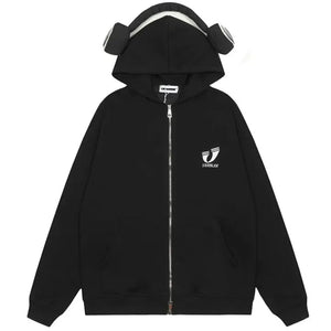 Sneakerhill® Zip Up Hoodie Detachable Headphones - sneakerhillcom