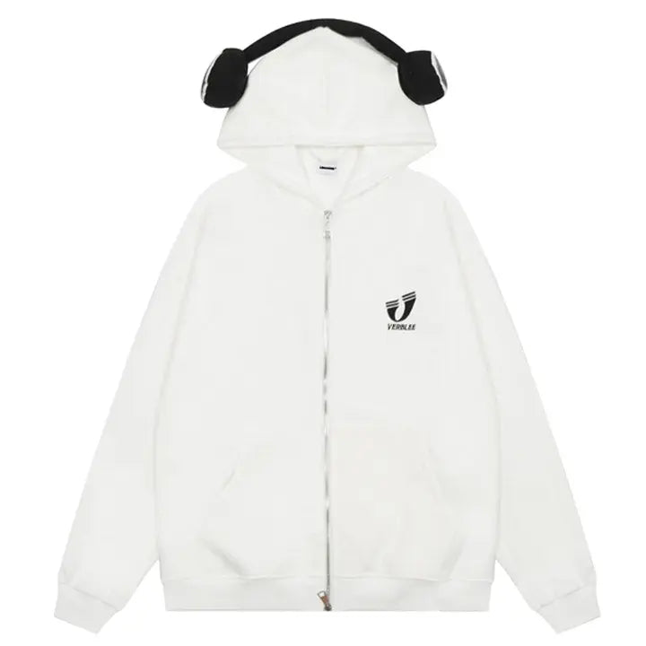 Sneakerhill® Zip Up Hoodie Detachable Headphones - sneakerhillcom