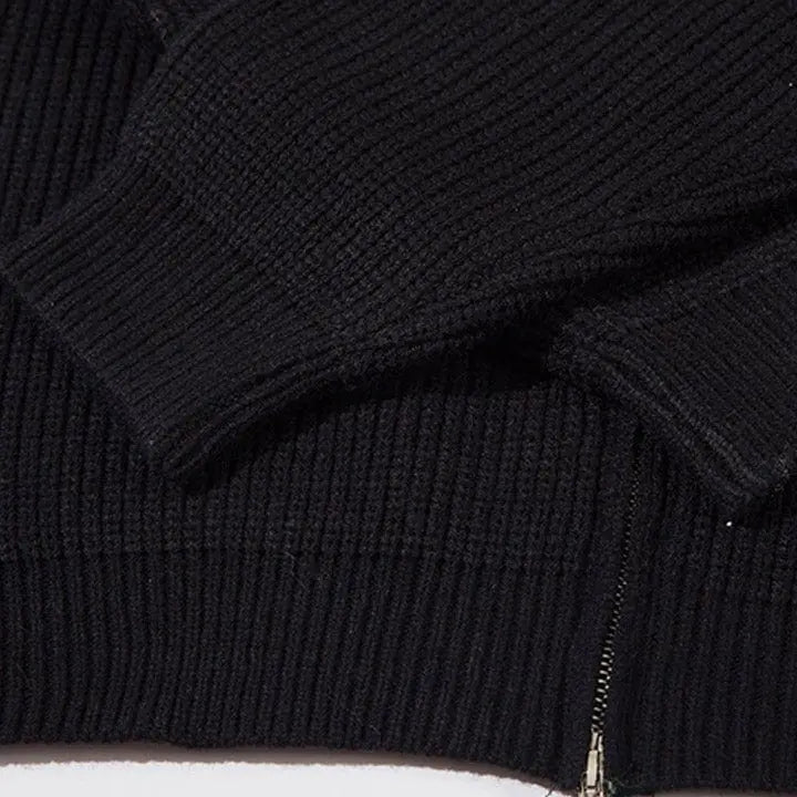 Sneakerhill® Zipper Knit Sweater Spider Web - sneakerhillcom