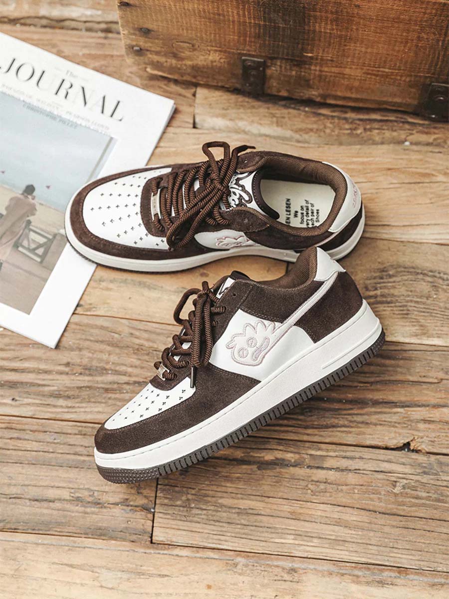 Sneakerhill Suede Splicing Skateboard Casual Sneakers -1342 SP220902WT1G