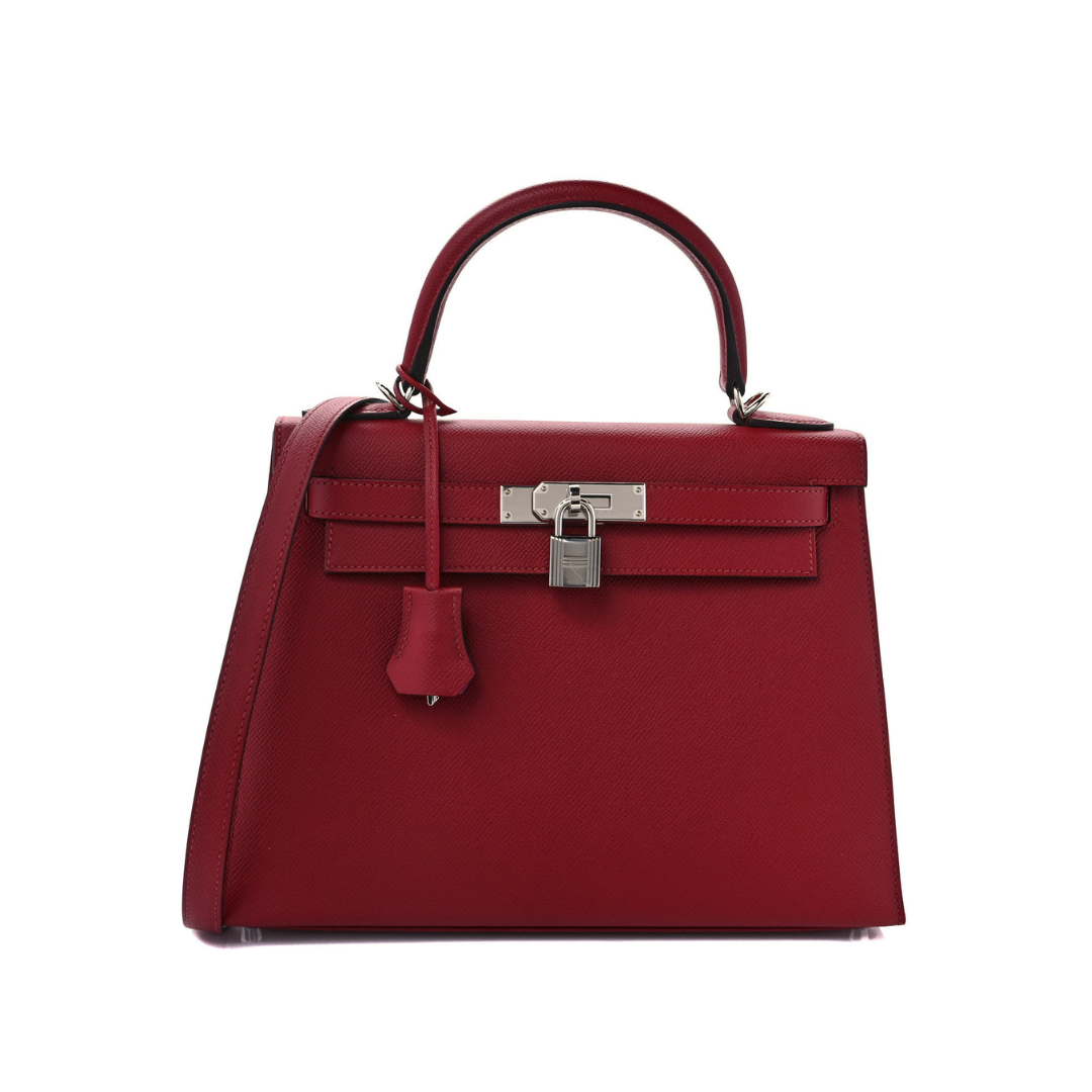 Kelly II 28 Sellier Verso Veau Epsom AJ Rouge Grenat Rose Pourpre Kilta bags