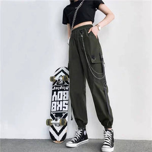 Women Cargo Pants best Harajuku Elastics High Waist Streetwear for women 2022 - sneakerhillcom