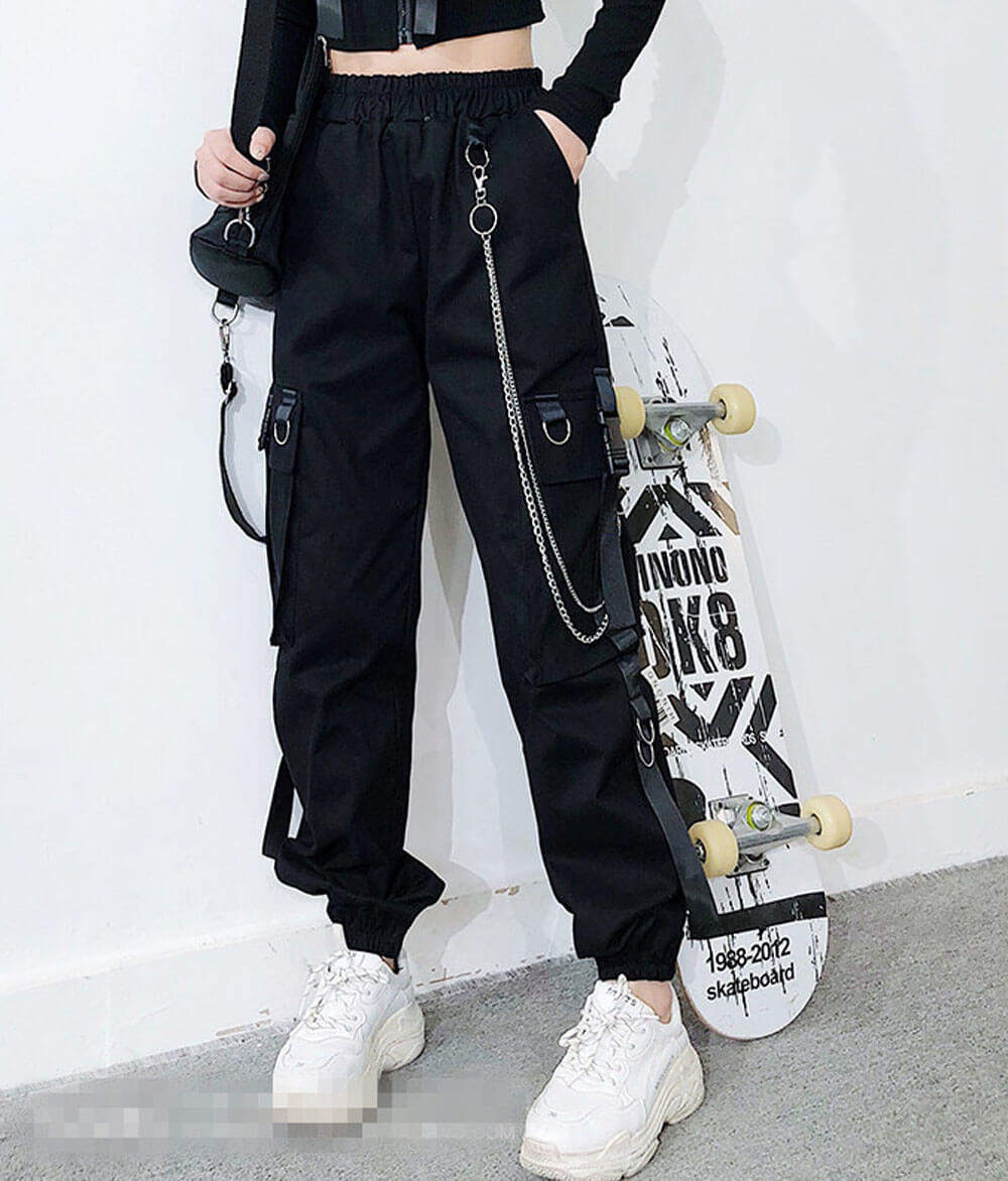 Women Cargo Pants best Harajuku Elastics High Waist Streetwear for women 2022 - sneakerhillcom