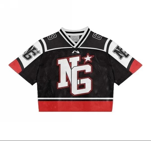 Y2K T Shirt American Fashionable breathable splicing loose football jersey Streetwear eprolo