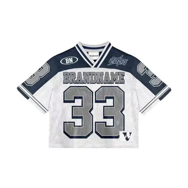 Y2K T Shirt American Fashionable breathable splicing loose football jersey Streetwear eprolo