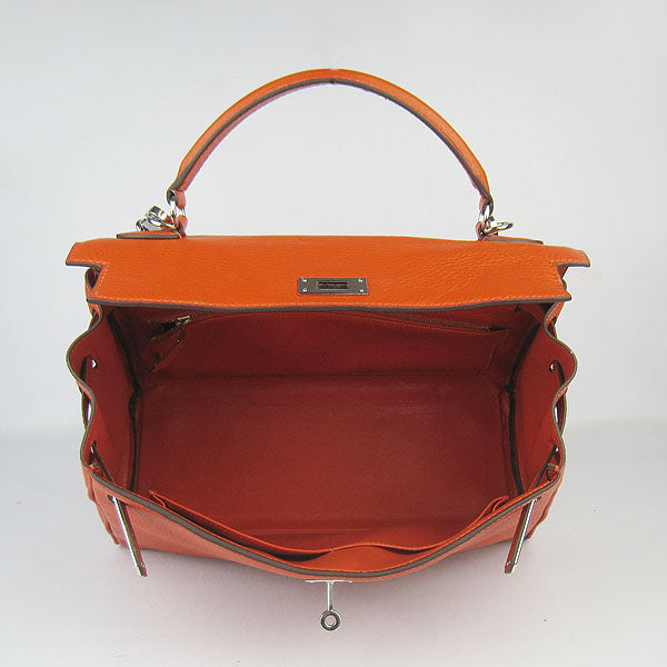 HMS Kelly 32cm Togo Leather 6108 Orange Silver Kilta bags