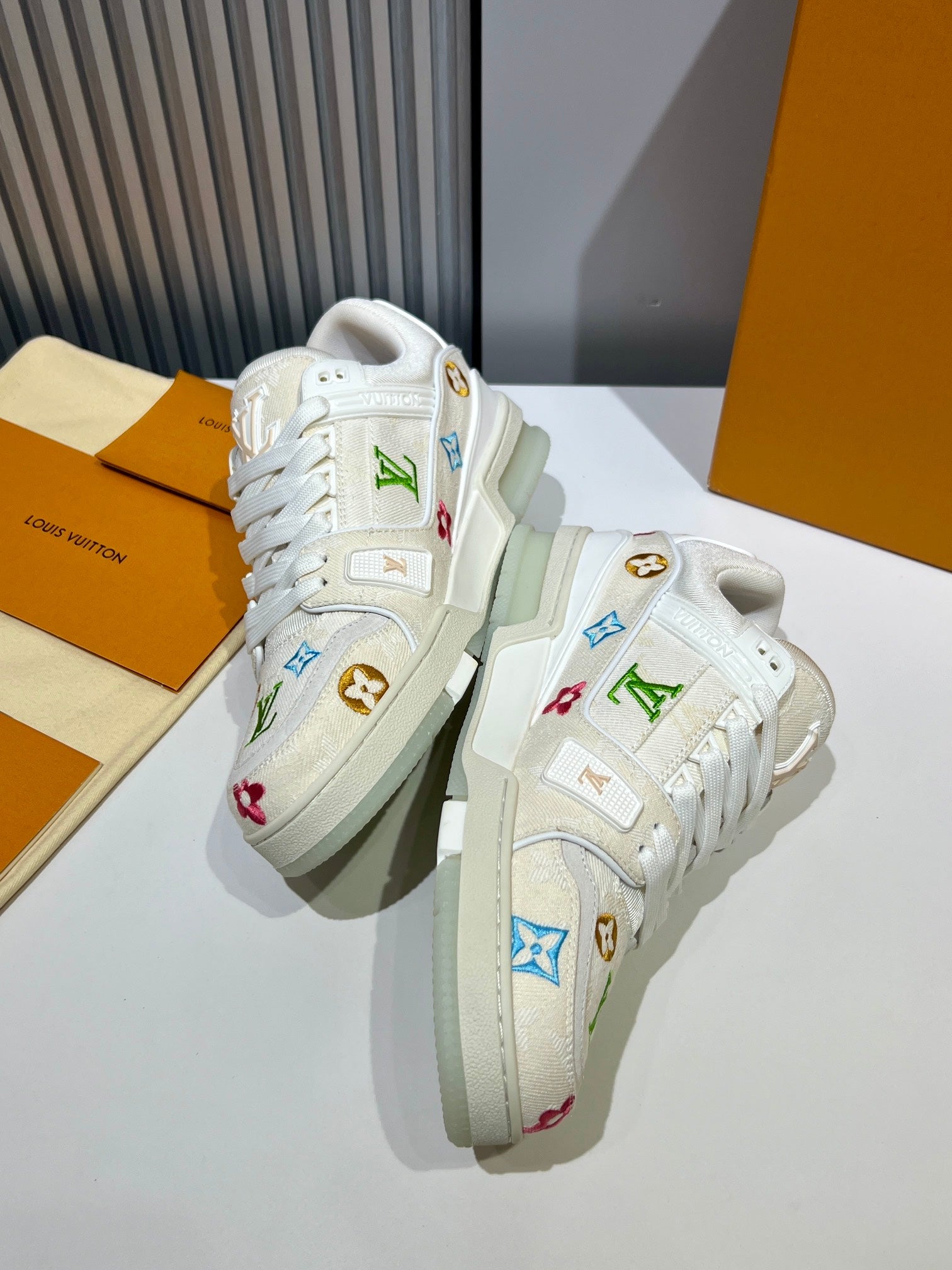 LUV Embroidered Creme Trainer  Sneakers-075 - sneakerhillcom