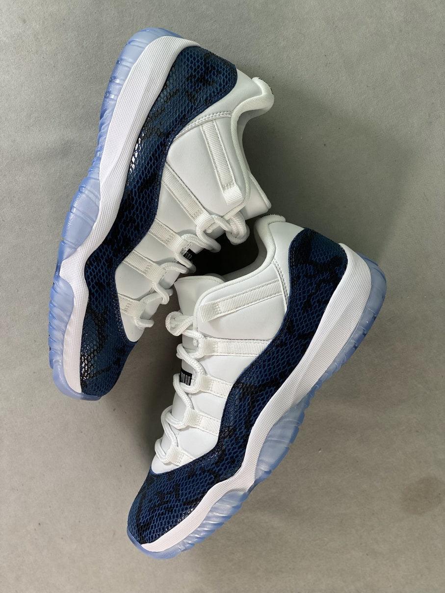 Custom Air Jordan 11 Low 'Navy Snakeskin' CD6847-102 Outblack