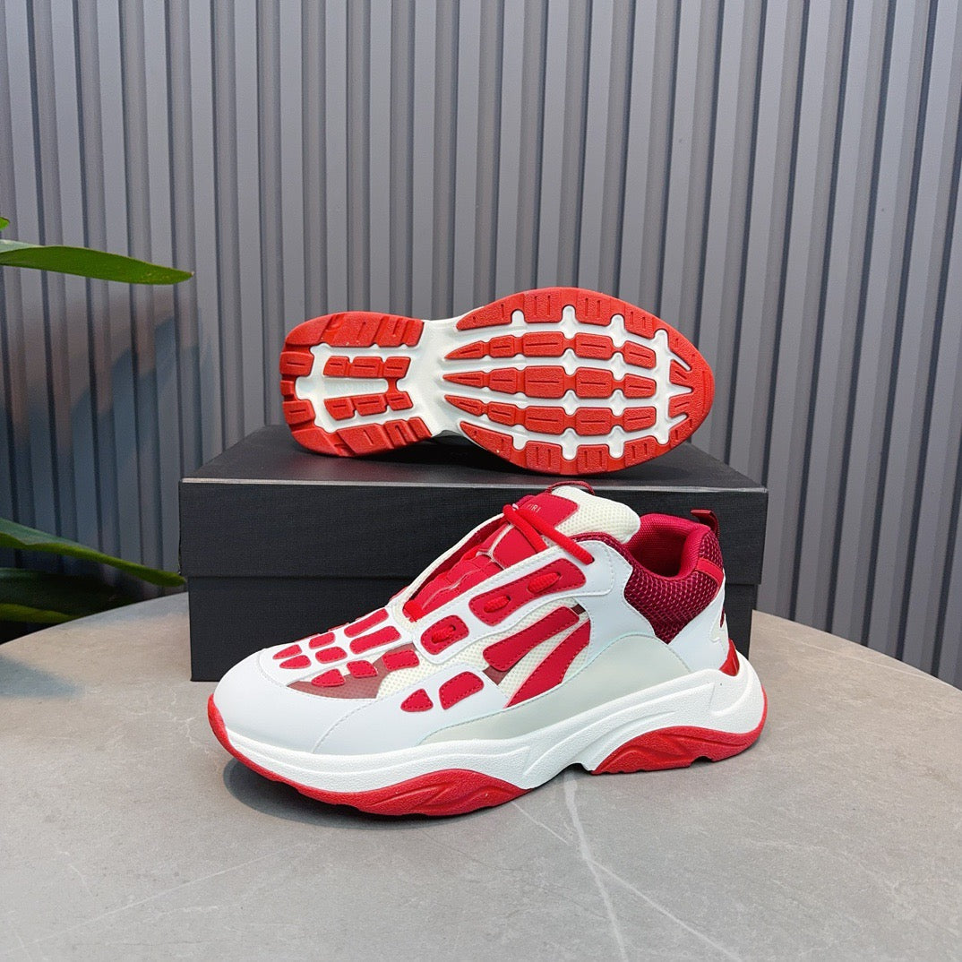 AMR Red and White Bone Runner Sneakers-050 - sneakerhillcom