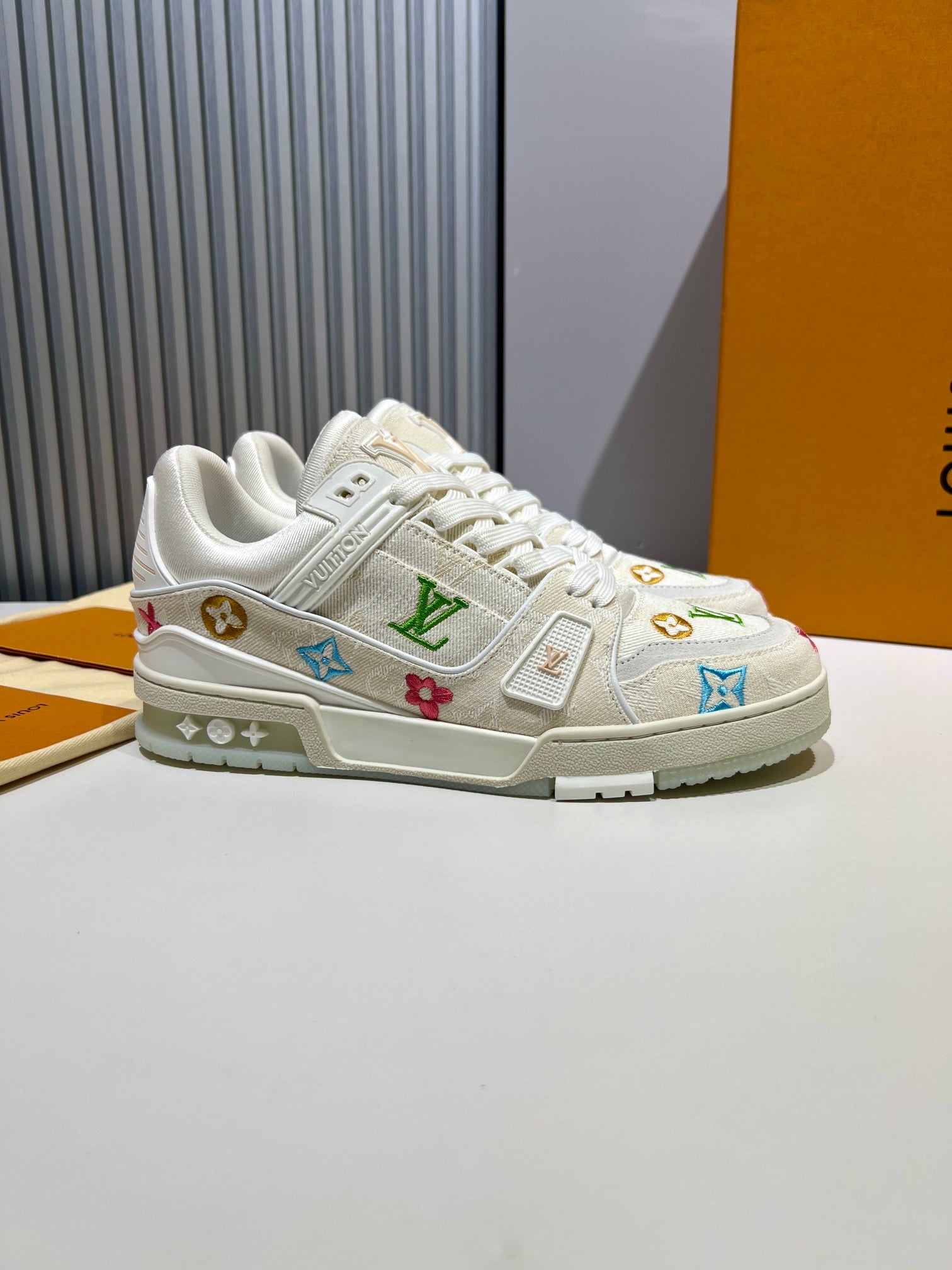 LUV Embroidered Creme Trainer  Sneakers-075 - sneakerhillcom