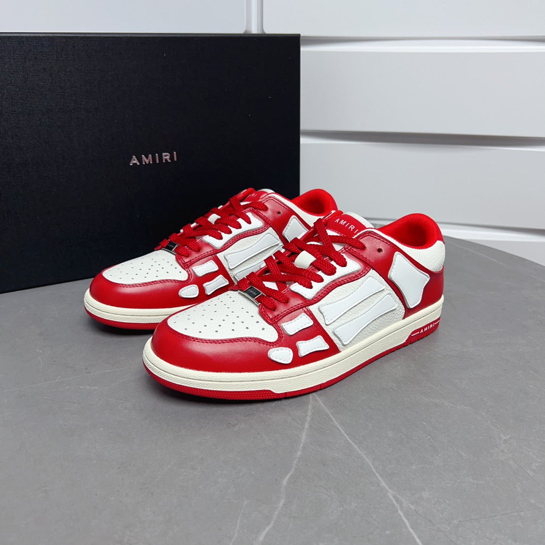 AMR Skel Top Low White and Red Sneakers-143 - sneakerhillcom