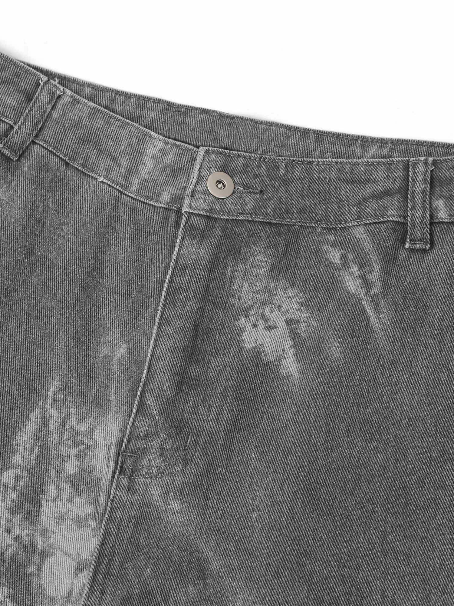 Sneakerhill High Street Hip-hop Distressed Washed Work Jeans - sneakerhillcom