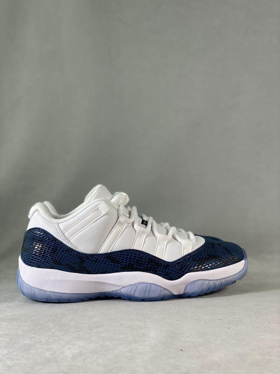 Custom Air Jordan 11 Low 'Navy Snakeskin' CD6847-102 Outblack