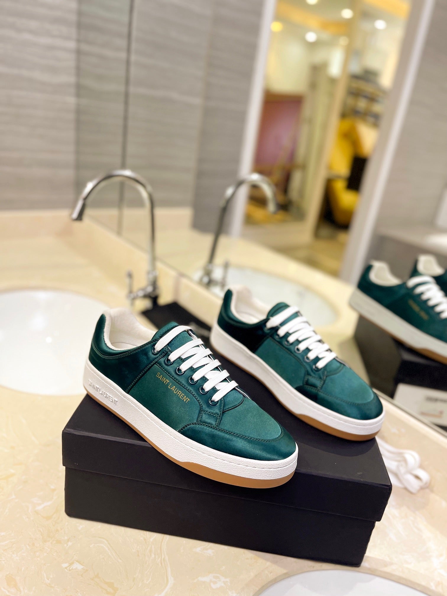 VSL Green Leather Sneakers-173 - sneakerhillcom