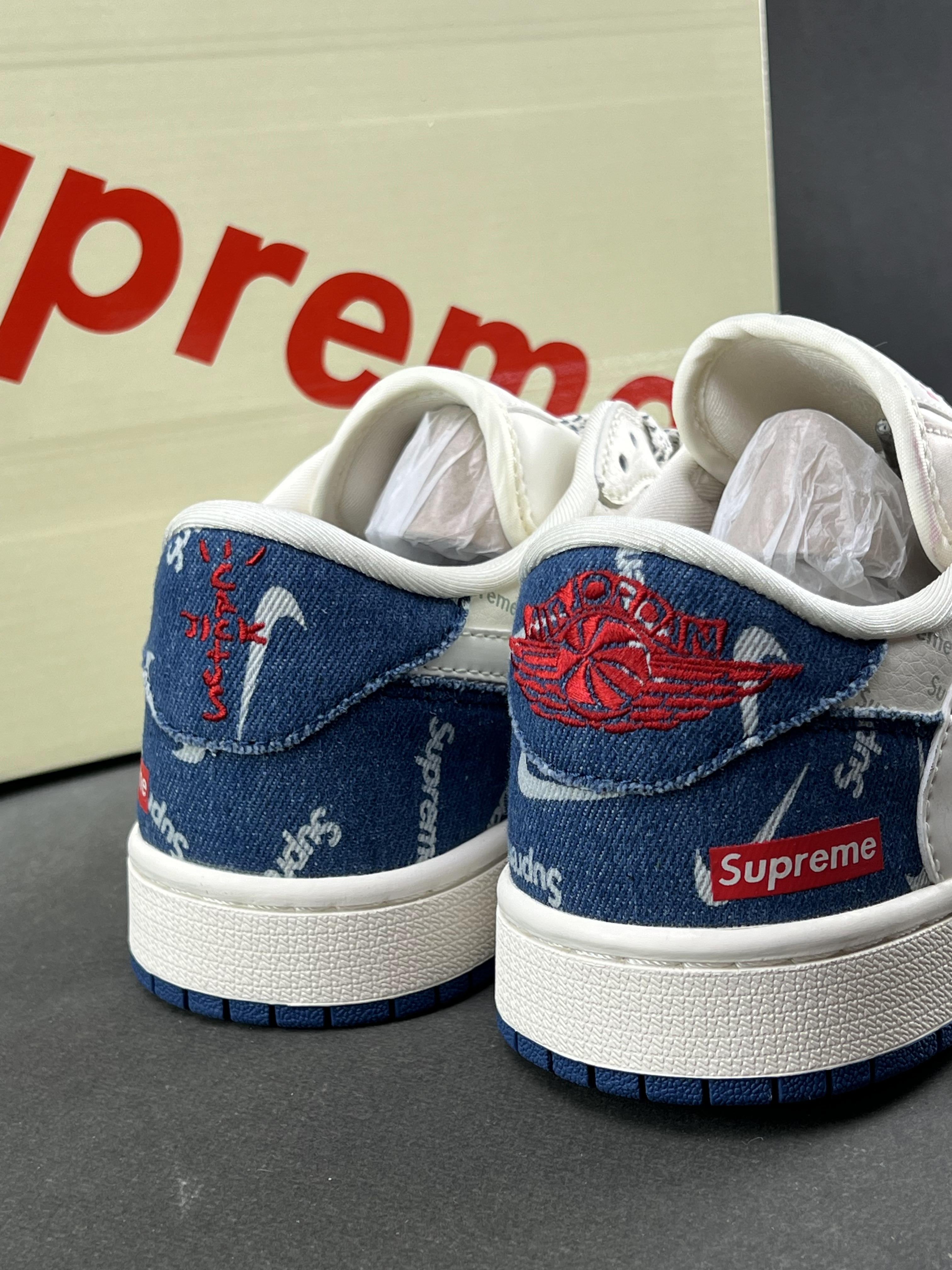 Custom Air Jordan 1 Low x Travis Scott x Supreme LJ5188-001 sneakerland