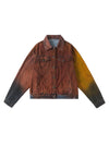 Sneakerhill High Street Distressed Spray-painted Denim Jacket - sneakerhillcom