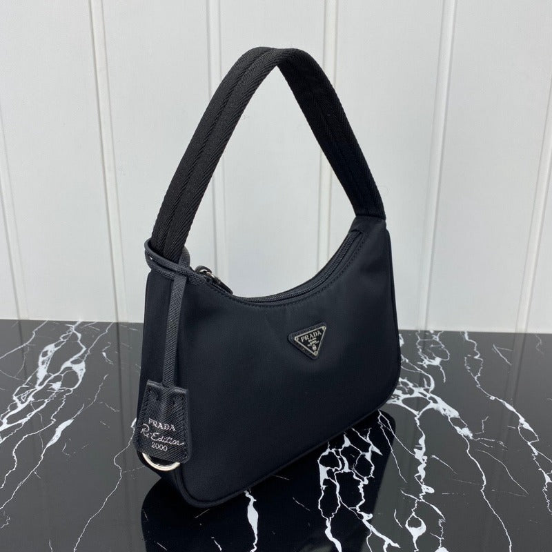 Sneakerhill - Vintage Nylon Hobo Bag Black - sneakerhillcom