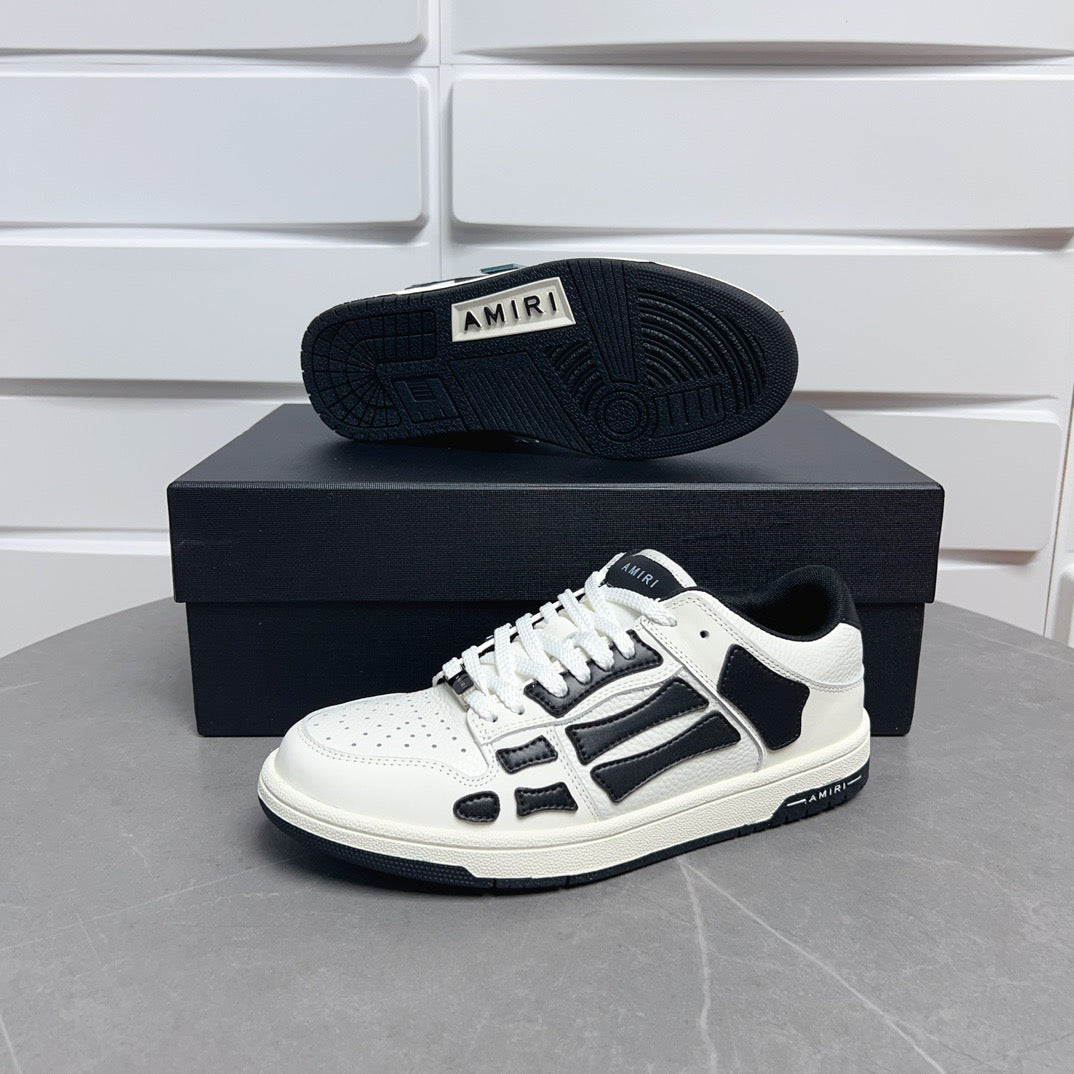 AMR Skel Top Low White and Black Sneakers-145 - sneakerhillcom