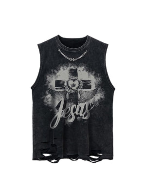 Sneakerhill Love Cross Street Rap Sleeveless Vest SP240704SS1O