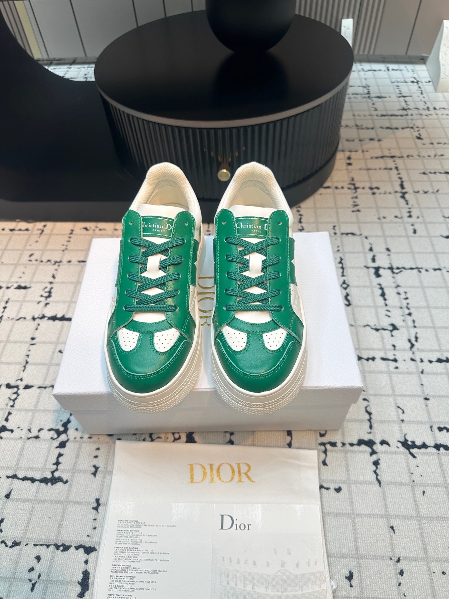 DOR Star Platform Sneaker Green Calfskin and Suede-163 - sneakerhillcom