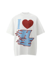 Sneakerhill Love Heart Fun Print Street Rap T-Shirt SP240704GO5G