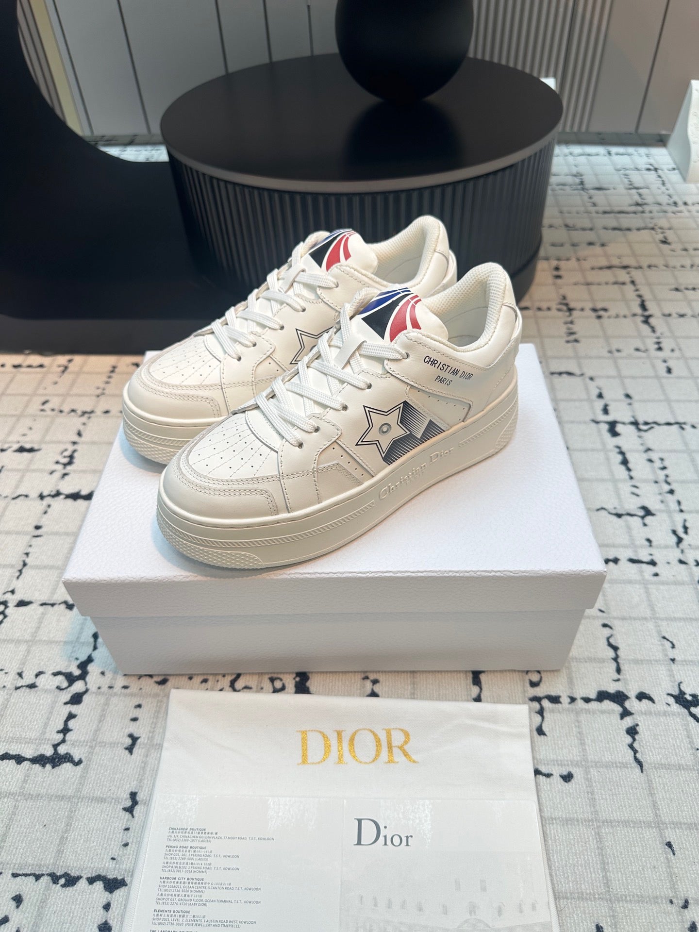 DOR Star Platform Sneaker White Calfskin and Suede-164 - sneakerhillcom