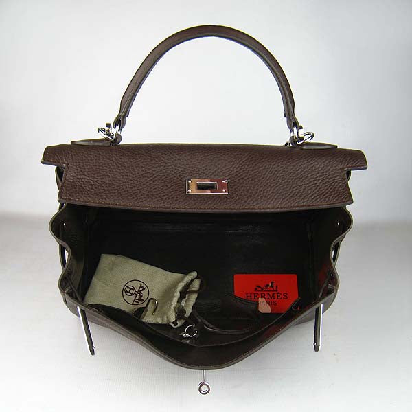 HMS Kelly 32cm Togo Leather 6108 Dark Coffee Silver Kilta bags