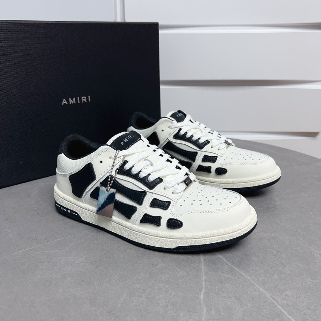 AMR Skel Top Low White and Black Sneakers-145 - sneakerhillcom