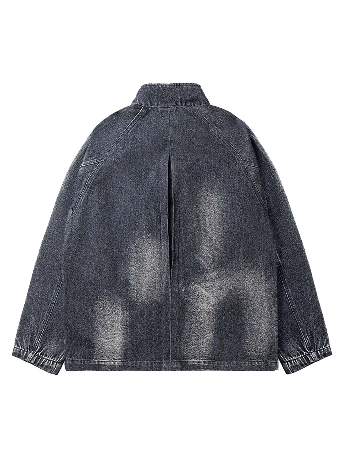 Sneakerhill Washed Distressed Denim Jacket - sneakerhillcom