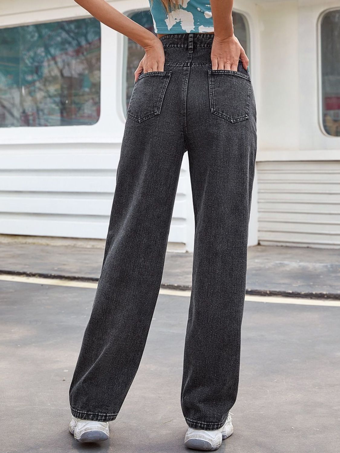 Embroidered Butterfly Jeans with Pockets Trendsi