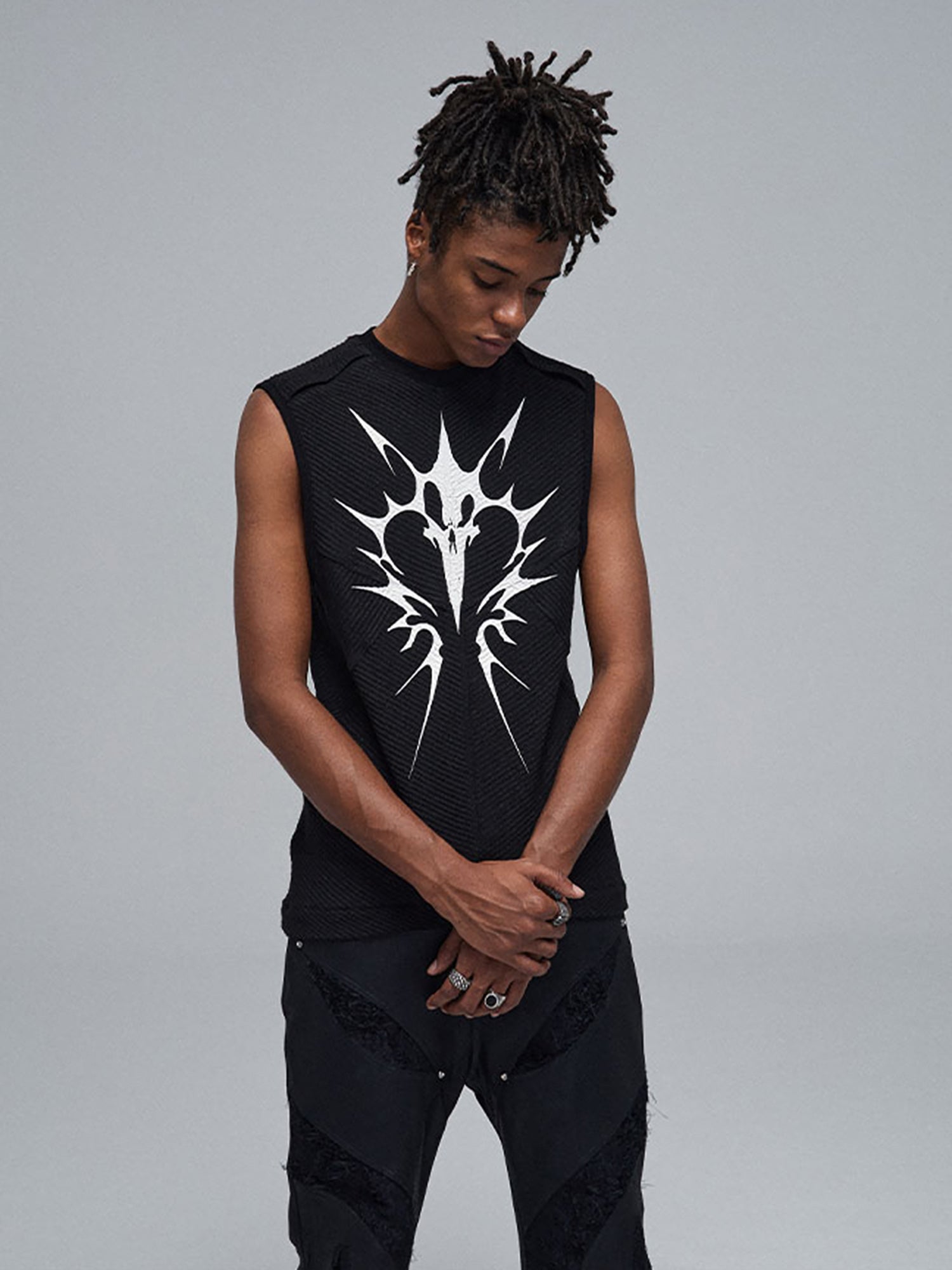 Street Hip-hop Tight-fitting Stretch Printed Vest - 2015